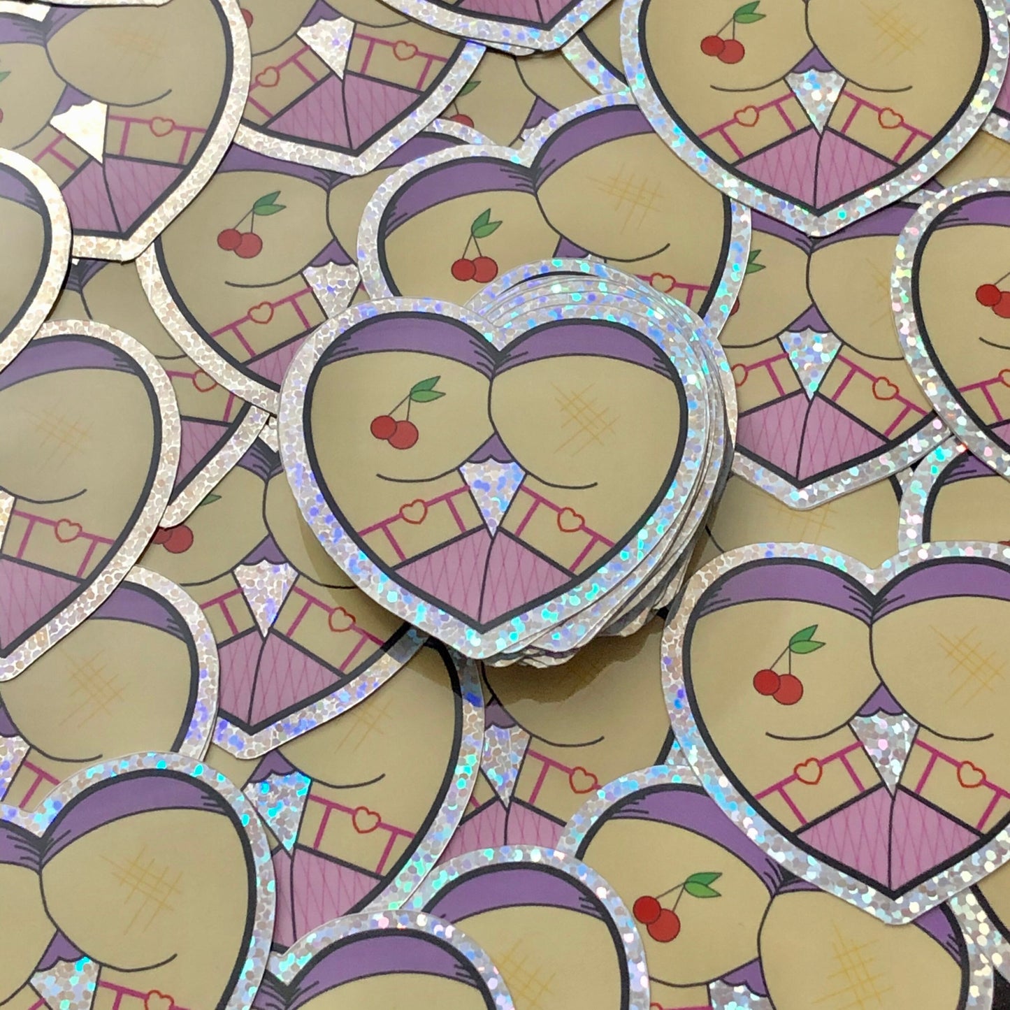 Cha-Cha-Cha-Cherry Bomb! Booty Heart - ABAI Vinyl Sticker