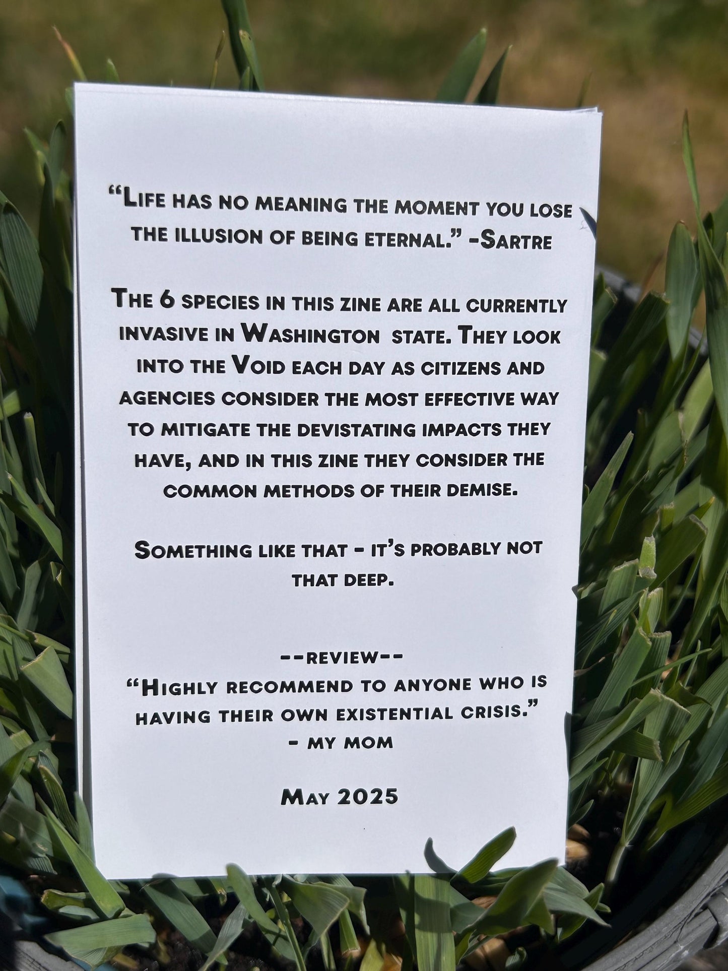 Invasive Species Having Existential Crises: WA Edition - Mini Zine