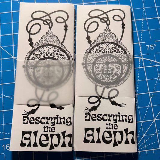 Descrying The Aleph, illustrated accordion zine
