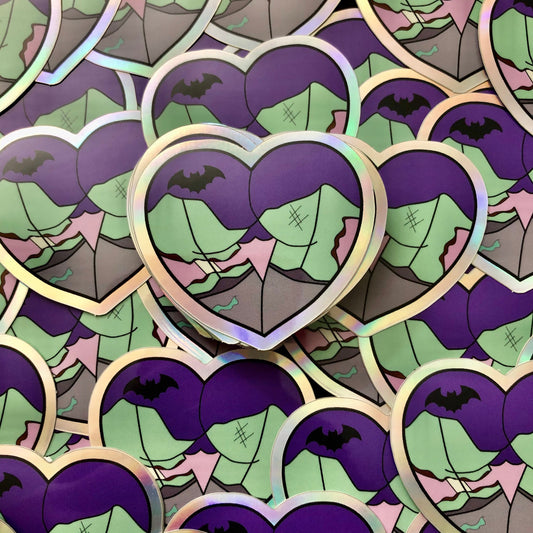 Graveyard Zombie Queen Booty Heart (NSFW) - ABAI Vinyl Sticker