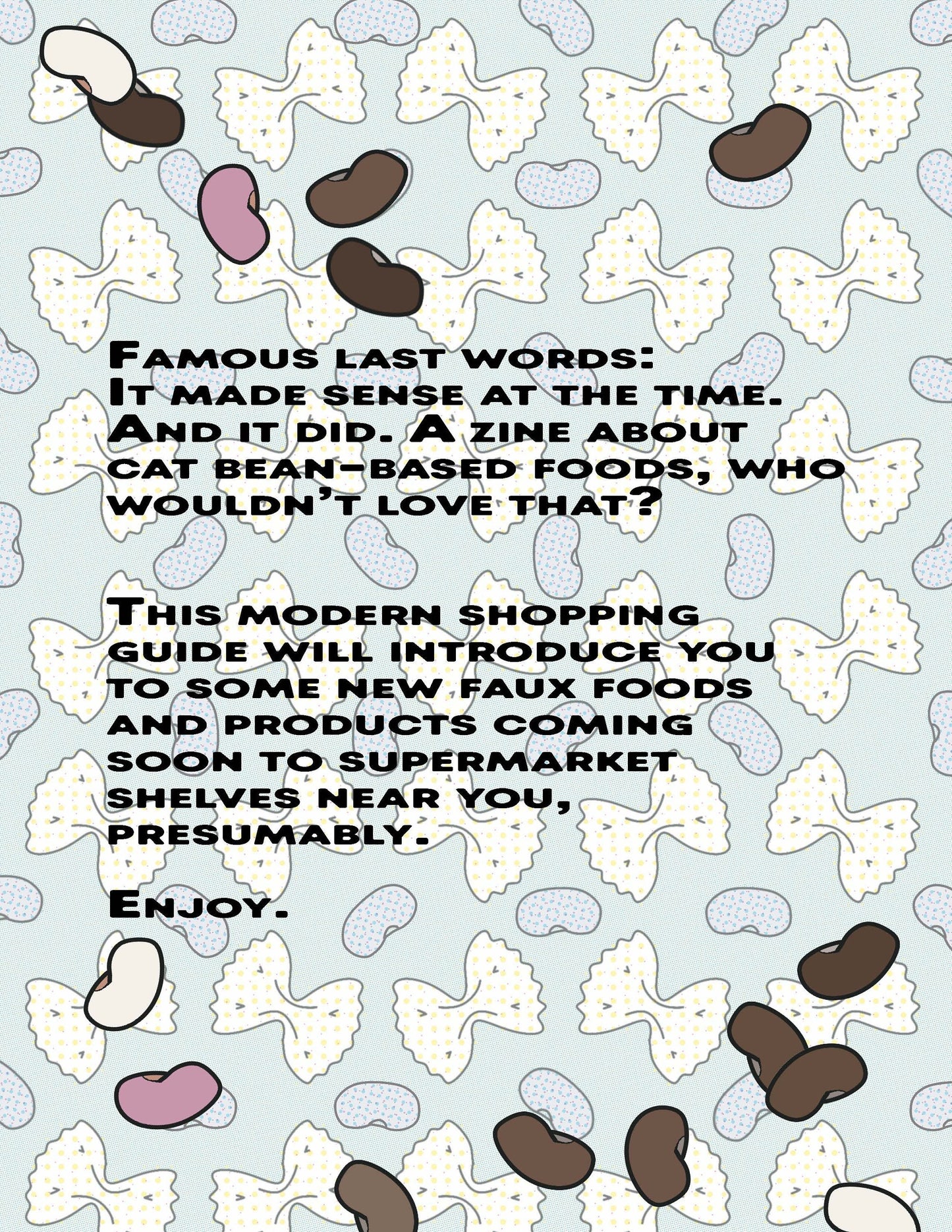 FAUX PAWS: a modern shopping guide, food ads based on cats I know - Zine